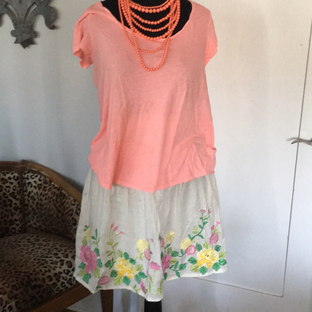 Miss Me Sweet Skirt with Floral Embroidery (M)